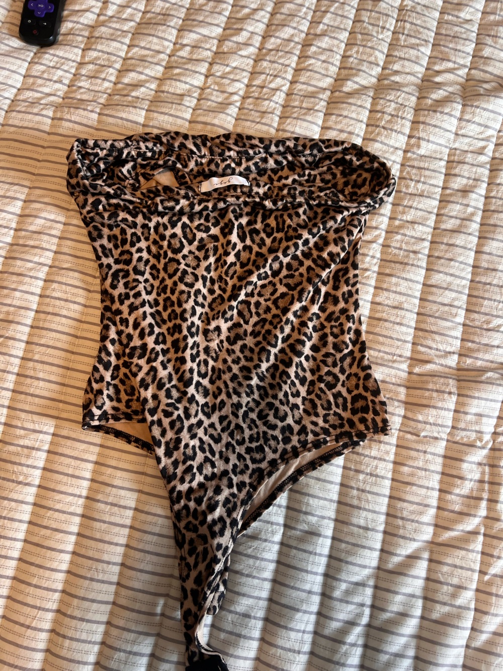 gaze Leopard-Print Strapless Bodysuit - Brown & Black